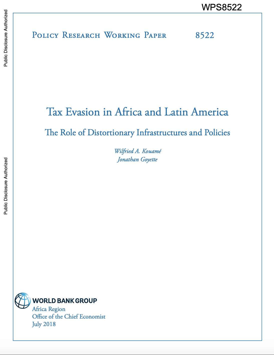 Tax Evasion In Africa And Latin America: The Role Of Distortionary Infrastructures And Policies